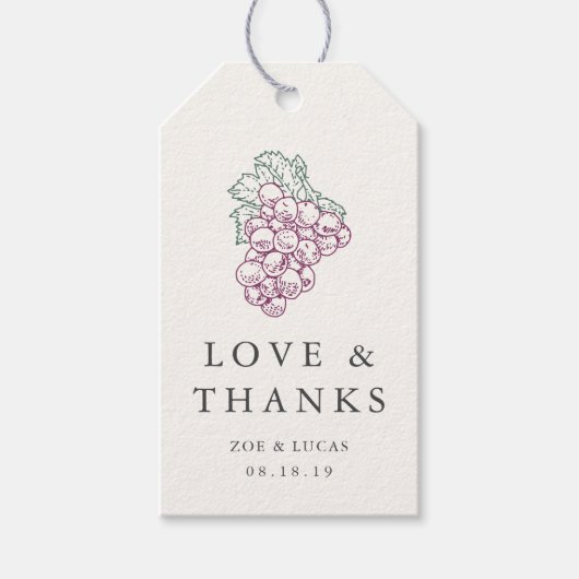 Étiquettes-cadeau Mariage campagnard à vin Merci Favoriser (Devant)