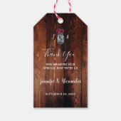 Étiquettes-cadeau Mariage campagnard de monogramme de pot de mason r (Devant)