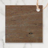 Étiquettes Cadeau Mariage campagnard photo en bois rustique Merci (Dos)