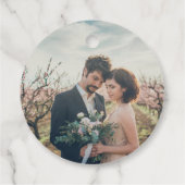 Étiquettes Cadeau Mariage campagnard photo rustique élégant Merci (Dos)