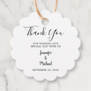 Étiquettes Cadeau Mariage campagnard rustique feuille Merci