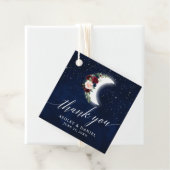 Étiquettes Cadeau Mariage céleste Merci de calligraphie florale (En situation)