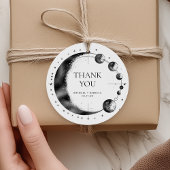 Étiquettes Cadeau Mariage céleste noir blanc Lune phase Merci