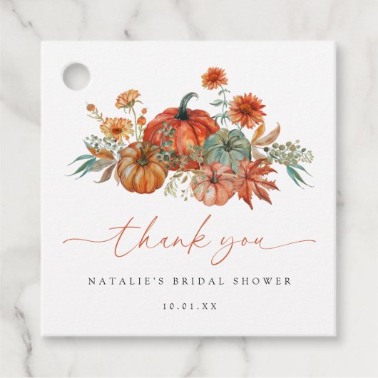 Étiquettes Cadeau Mariage champêtre automnal sur le thème des citrou (Devant)