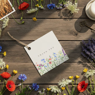 Étiquettes Cadeau Mariage Champêtre de Fleurs Sauvages Rustique