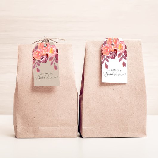 Étiquettes-cadeau Mariage champêtre élégant avec écriture scriptural