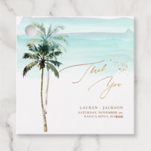 Étiquettes Cadeau Mariage chic paradis tropical ArtsApp