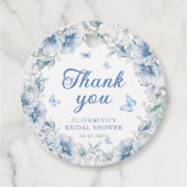 Étiquettes Cadeau Mariage chinois bleu et blanc Shower (Devant)