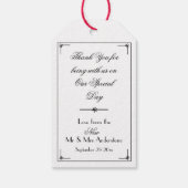 Étiquettes-cadeau Mariage Classic Élégant Chic Script Nom Merci (Dos)