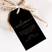 Étiquettes-cadeau Mariage classique Black Gold