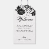 Étiquettes-cadeau Mariage classique gothique blanc Destination Bienv (Dos)