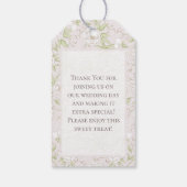 Étiquettes-cadeau Mariage Classique Rose Blanche (Dos)