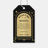 Étiquettes-cadeau Mariage Confetti en or noir (Dos)