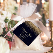 Étiquettes Cadeau Mariage Confetti Marine et Gold