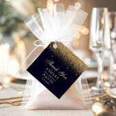 Étiquettes Cadeau Mariage Confetti Marine et Gold