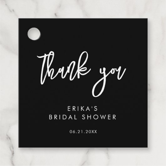 Étiquettes Cadeau Mariage contemporain moderne noir (Devant)