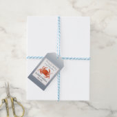 Étiquettes-cadeau Mariage côtier du crabe Chambray (Avec de laficelle)