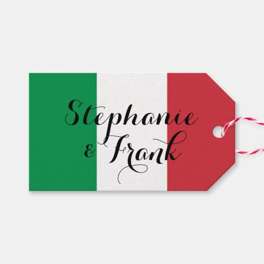 Étiquettes-cadeau Mariage couleur drapeau italien (Devant (Horizontal))