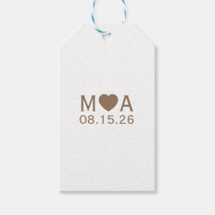Étiquettes-cadeau Mariage Couple Monogramme Cadeau Favoriser Tags