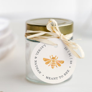 Étiquettes Cadeau Mariage d'Abeille d'or "signifié pour être"
