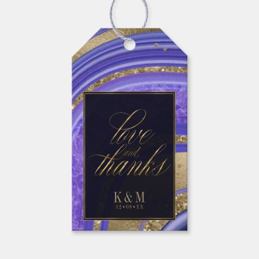 Étiquettes-cadeau Mariage d'âge Abstrait Merci Minuit ID827 (Devant)