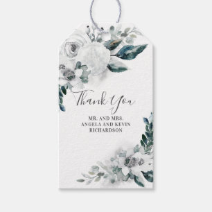 Étiquettes-cadeau Mariage d'aquarelle à fleurs blanches