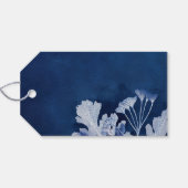 Étiquettes-cadeau Mariage d'aquarelle botanique Indigo (Dos (Horizontal))