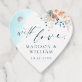 Étiquettes Cadeau Mariage d'aquarelle de plage (Devant)