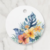 Étiquettes Cadeau Mariage d'aquarelle d'été florale tropicale (Dos)