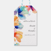Étiquettes-cadeau Mariage d'aquarelle florale brillant personnalisé (Devant)