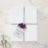 Étiquettes-cadeau Mariage d'Aquarelle Florale pourpre d'aubergine (Avec de la ficelle)