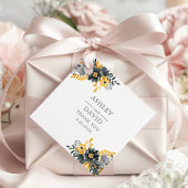 Étiquettes Cadeau Mariage d'aquarelle noir et or