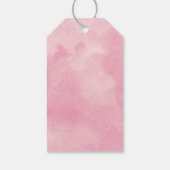 Étiquettes-cadeau Mariage d'aquarelle rose Coton Candy Merci (Dos)