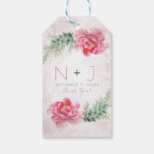 Étiquettes-cadeau Mariage d'aquarelle rose vif (Dos)