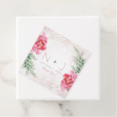 Étiquettes Cadeau Mariage d'aquarelle rose vif (En situation)