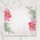 Étiquettes Cadeau Mariage d'aquarelle rose vif (Dos)