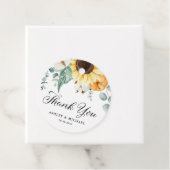 Étiquettes Cadeau Mariage d'automne Citrouille et tournesols (En situation)