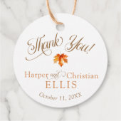 Étiquettes Cadeau Mariage d'automne rustique simple aquarelle (Dos)