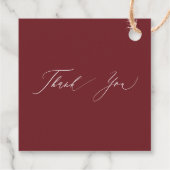 Étiquettes Cadeau Mariage de automne Floral Orange Bourgogne (Dos)