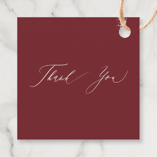 Étiquettes Cadeau Mariage de automne Floral Orange Bourgogne (Dos)