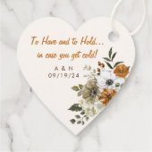 Étiquettes Cadeau Mariage de automne Jeu Blanche Fleurs Rustiques (Dos)