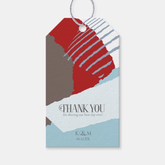 Étiquettes-cadeau Mariage de bloc de couleur - ID d'hiver 740 (Devant)