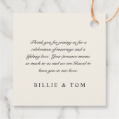 Étiquettes Cadeau Mariage de bordure du tableau de contrôle noir et  (Dos)