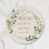 Étiquettes Cadeau Mariage de bouleau Eucalyptus géométrique en cuivr (Dos)
