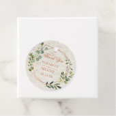 Étiquettes Cadeau Mariage de bouleau Eucalyptus géométrique en cuivr (En situation)