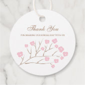 Étiquettes Cadeau Mariage de branche d'arbre de fleurs de cerisiers (Dos)