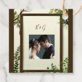 Étiquettes Cadeau mariage de cadre arboré rustique (Dos)