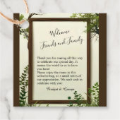 Étiquettes Cadeau mariage de cadre arboré rustique (Devant)