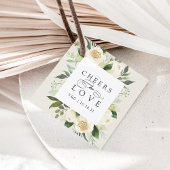 Étiquettes Cadeau Mariage de cadre floral en ivoire "Cheval to Love"