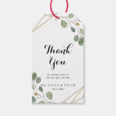 Étiquettes-cadeau Mariage de calligraphie géométrique or Merci (Devant)
